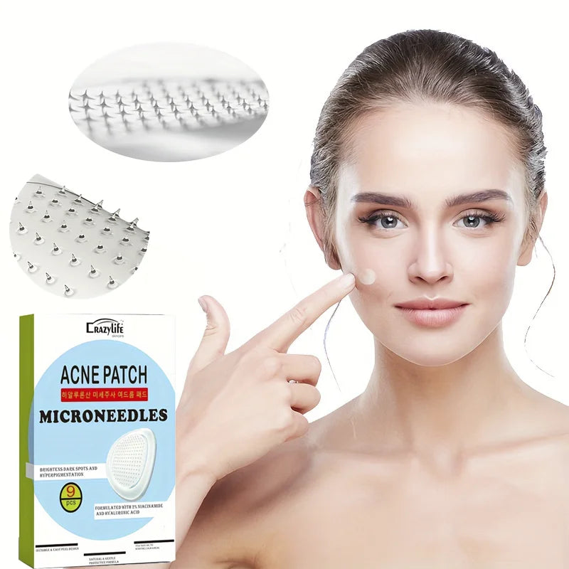 Acne Treatment Invisible Patches Circular Micro Needles 9 Patches per Box Clean Pores Waterproof Made Hydrogel with Microcrystal