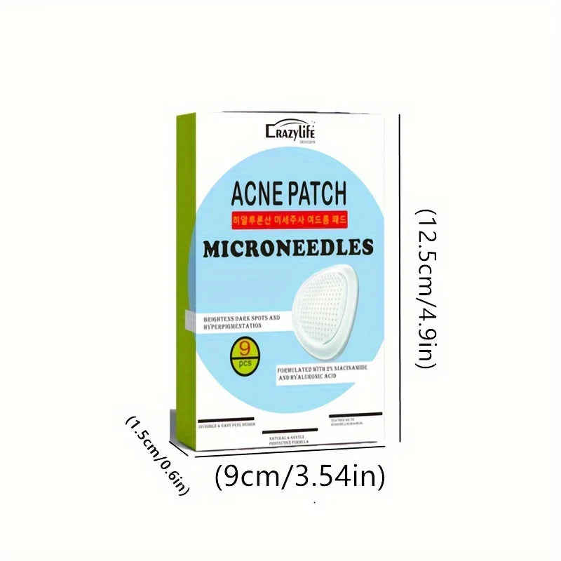 Acne Treatment Invisible Patches Circular Micro Needles 9 Patches per Box Clean Pores Waterproof Made Hydrogel with Microcrystal