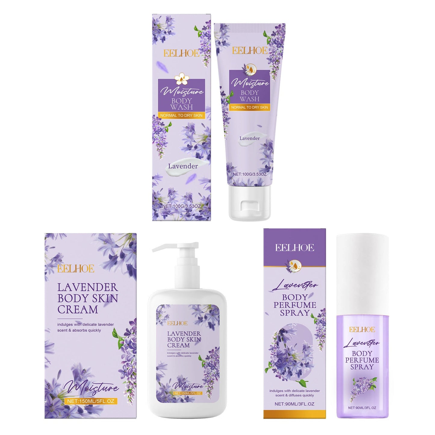Lavender Body Skin Care Set Gentle Moisturizing Skin - Glamory Beauty