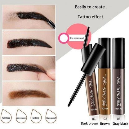 Peel Off Brown Black Eye Brow Tattoo Tint Waterproof Long - lasting Professional Eyebrow Gel Cream Mascara Eye Makeup Cosmetics - Glamory Beauty