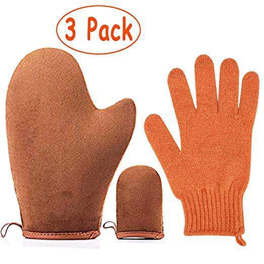 Self Tanning Mitt Applicator Kit 4 In 1 Self Applicator Set With Exfoliating Glove - Glamory Beauty