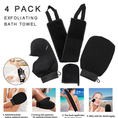 Self Tanning Mitt Applicator Kit 4 In 1 Self Applicator Set With Exfoliating Glove - Glamory Beauty