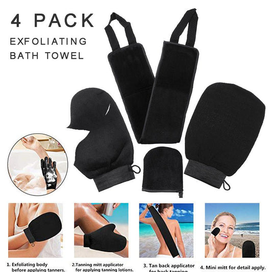 Self Tanning Mitt Applicator Kit 4 In 1 Self Applicator Set With Exfoliating Glove - Glamory Beauty