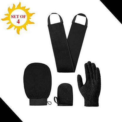 Self Tanning Mitt Applicator Kit 4 In 1 Self Applicator Set With Exfoliating Glove - Glamory Beauty